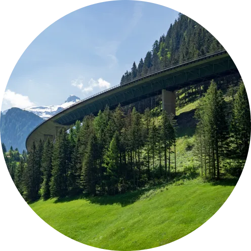 Blick auf die Luegbrücke der Brennerautobahn